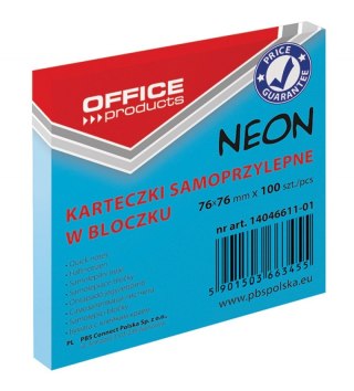 Bloczek samoprzylepny 76x76 100k NEON niebieski 14046611-01