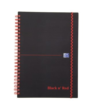 Kołonotatnik A5 70 kartek, linia / tagi, BLACK n RED, OXFORD, 400047655