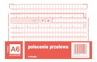 Polecenie przelewu, (1+3) A6 80kartek, 10-445-5M DOTTS