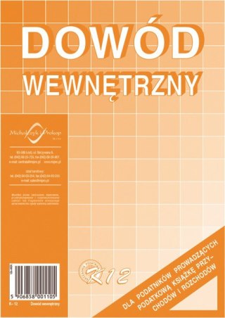 Dowód wewnętrzny dla podatników prowadzących podatkową k.p.i.r.K-12 Michalczyk i Prokop