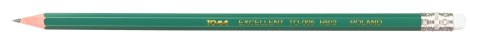 Ołówki z żywicy syntetycznej EXCELLENT,HB, hexagonalne, z gumką zielony TO-005 Toma