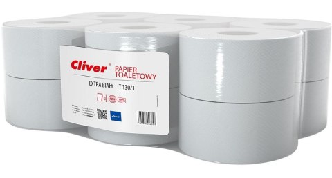 Papier toaletowy CLIVER JUMBO (12 rolek) 1W biały T 130/1 6057