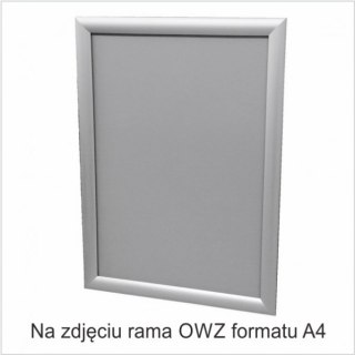 Ramka plakatowa OWZ 25mm profil alu ostre narożniki A3 TZW25/A3BG 2X3