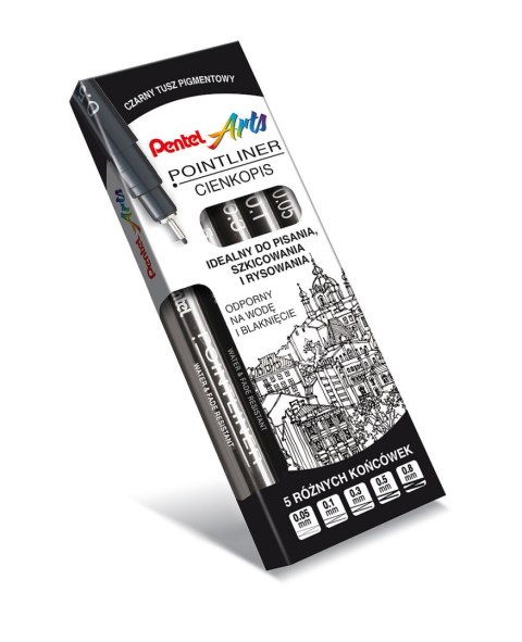 Cienkopis kalibrowany POINTLINER czarny S20P-1A 0,1mm PENTEL