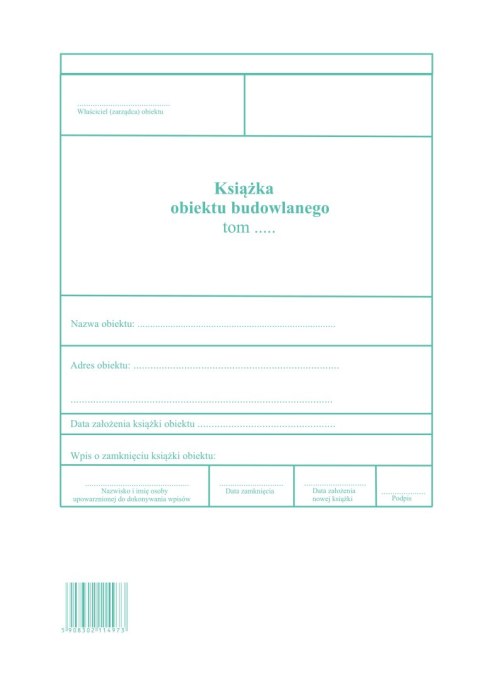 Książka obiektu budowlanego, A4 zeszyt, 10-604-1N DOTTS