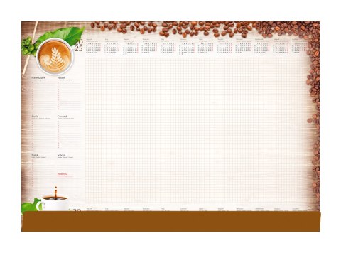 Terminarz -Planer A2 z listwą 2025 Kawa Michalczyk i Prokop T-1-A2-2 kalendarz biuwar