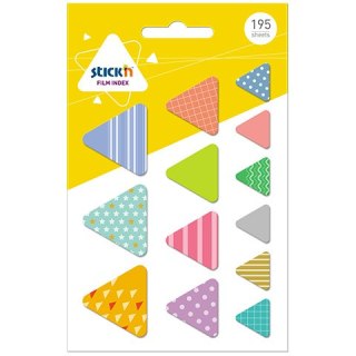 Zakładki indeksujące STICKN kształty, różne rozmiary TRÓJKĄTY 192szt. 21762