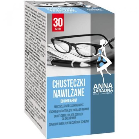 Chusteczki nawilżane do okularów 30 szt. ANNA ZARADNA PS-0507 ściereczki