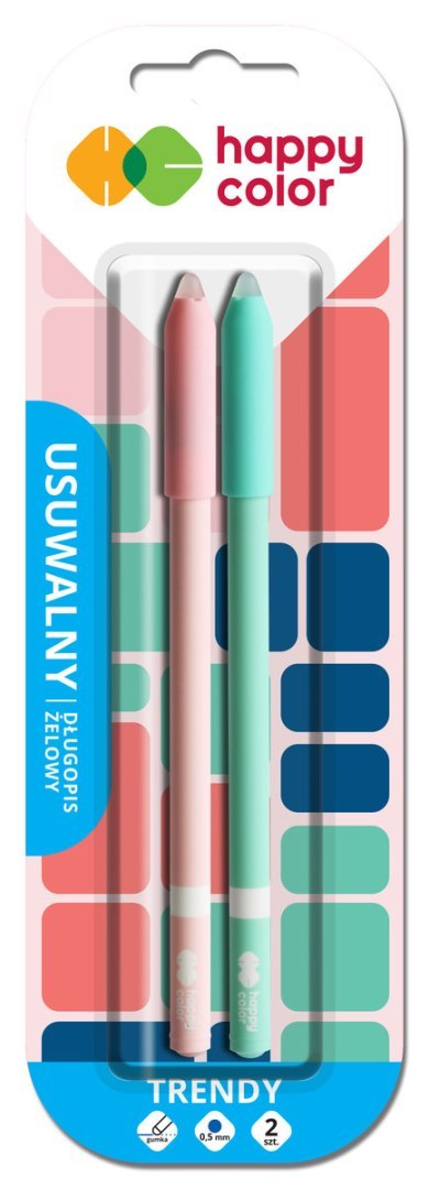 Długopis wymazywalny TRENDY 0.5mm niebieski 2 szt. na blistrze Happy Color HA 4120 01TR-3 BK2