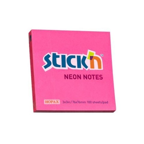 Bloczek STICK N 76x76mm ciemnoróżowy neonowy 100k 21165 STICK N