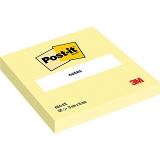 Bloczek samoprzylepny POST-IT (654), 76x76mm, 1x100 kart., żółty