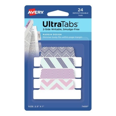 Zakładki indeksujące 63,5 x 25,4 mm mix wzorów AVERY 74897 SALE