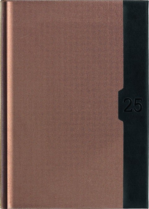 Kalendarz A-5 BEST CLASSIC książkowy (C3), 22 - złoty linea / czarny 2025 TELEGRAPH