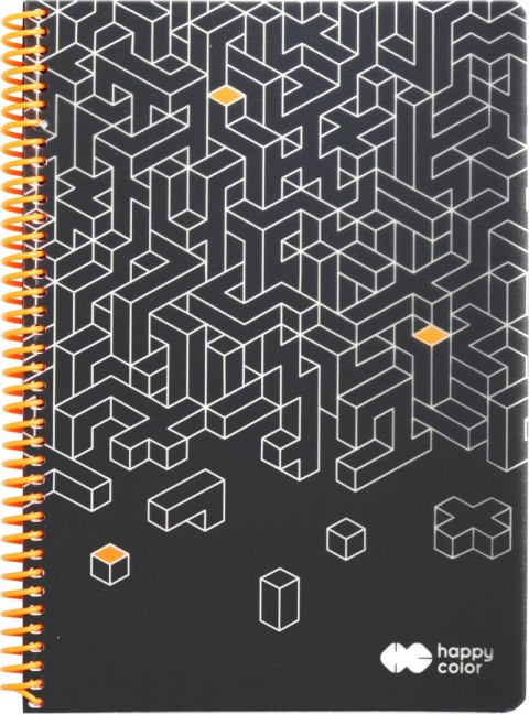 Kołobrulion JUST 1, A4, 80k, kratka, 80g/m2, okładka PP, Happy Color HA 4741 2030-JU1