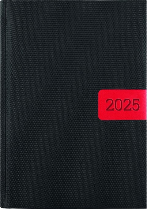 Kalendarz A-5 STANDARD książkowy (KS1), 13 - czarny karo / wstawka 2025 TELEGRAPH