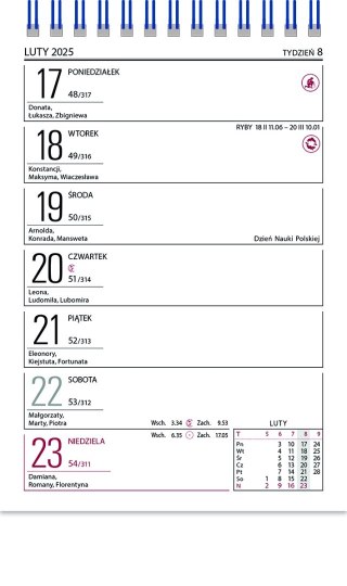 Kalendarz biurowy ZODIAK 2025 (H6) TELEGRAPH