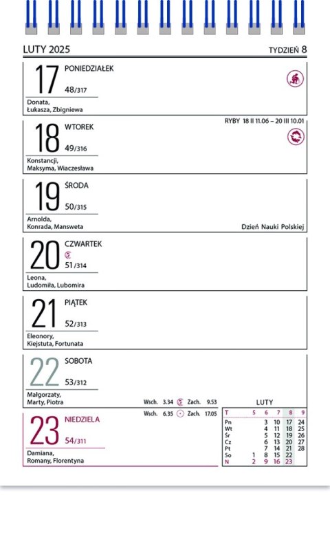 Kalendarz biurowy ZODIAK 2025 (H6) TELEGRAPH