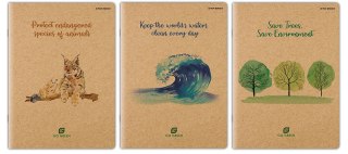 Zeszyt Go Green A4 60k 70g okładka kraft 225g kratka z marginesem 400153378 TOP-2000