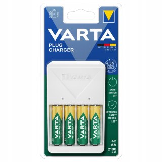 Ładowarka Plug Charger z czterema akumulatorkami AA 2100mAh VARTA