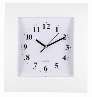 Zegar ścienny plastikowy 25,5x28,5cm, biały z białą tarczą, MPM E01.2499.00 SALE
