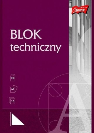 Blok techniczny A4 10 k. biały UNIPAP