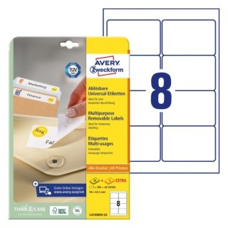 Etykiety uniwersalne L4745REV-25 96x63,5 30 ark. Usuwalne, białe, Avery Zweckform