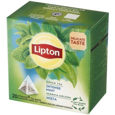 Herbata LIPTON PIRAMID GREEN TEA MIĘTA INTENSE MINT 20t zielona