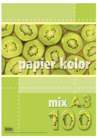 Papier xero A3 80g mix kolorów (100 arkuszy) KRESKA