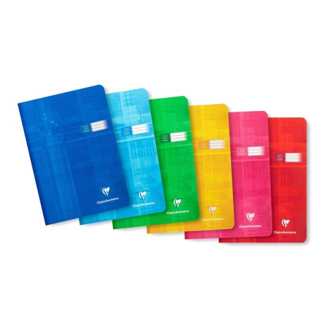 Zeszyt A5 32 kartki, linia podwójna kolorowa, papier 90g, mix kolorów CLAIREFONTAINE 63549AMXC