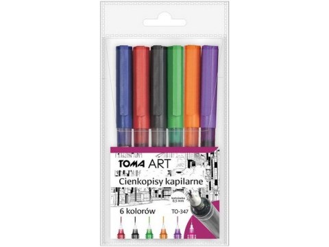 Cienkopisy kapilarne, końcówka 0,5mm, komplet 6 kolorów TO-347-6 Toma