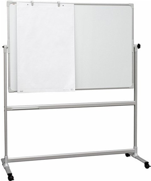 Tablica suchościeralno-magnetyczna ceramiczna obrotowo-jezdna biała 180 x 120 cm, TOS1218P3 GTO 2x3