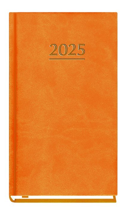 Terminarz Kieszonkowy 90x165mm 2025 - pomarańczowy Michalczyk i Prokop T-231V-P kalendarz 1 tydzień na 2 stronach