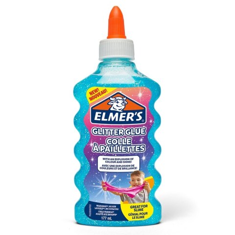 Elmers klej brokatowy, niebieski, zmywalny i przyjazny dzieciom, 177ml, 2077252
