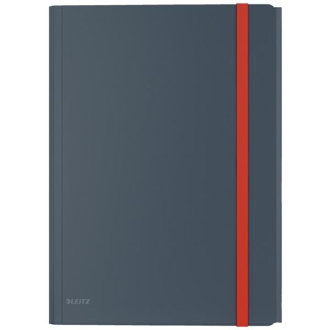 Teczka z gumką i kieszonką Leitz Cosy, PP, szara 46190089