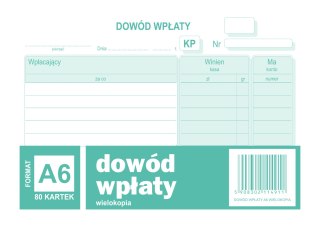 Dowód Wpłaty KP, A6 80 kartek, 10-401-5 DOTTS