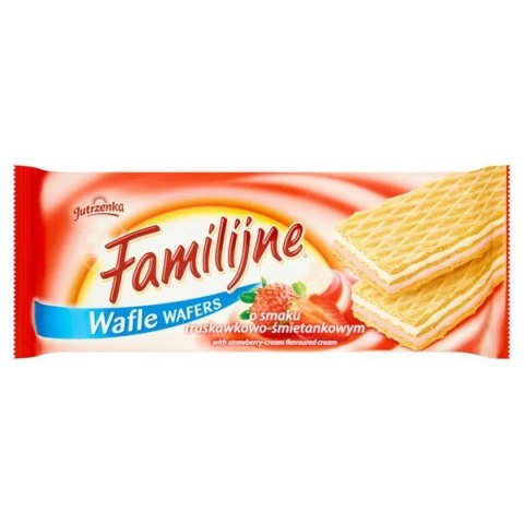Wafle FAMILIJNE Truskawkowo-śmietankowym 180g JUTRZENKA