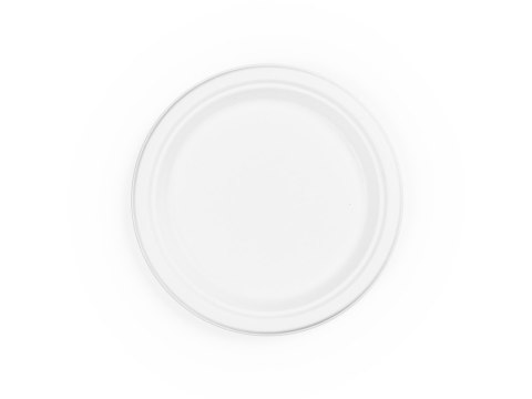 Talerz z trzciny cukrowej okrągły 23cm, biały, op. 50 szt. 100% biodegradowalny 45190/35010
